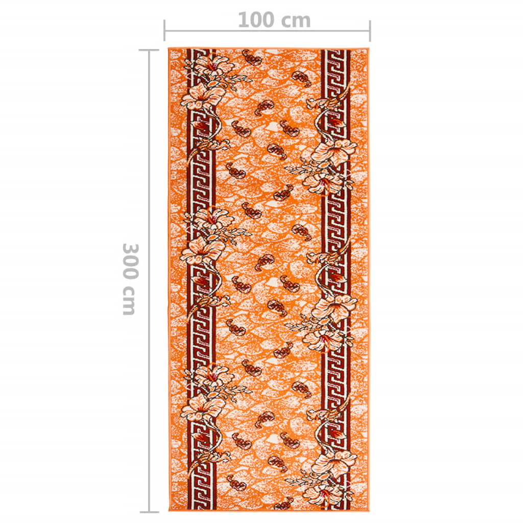 Carpet runner BCF terracotta red 100x300 cm
