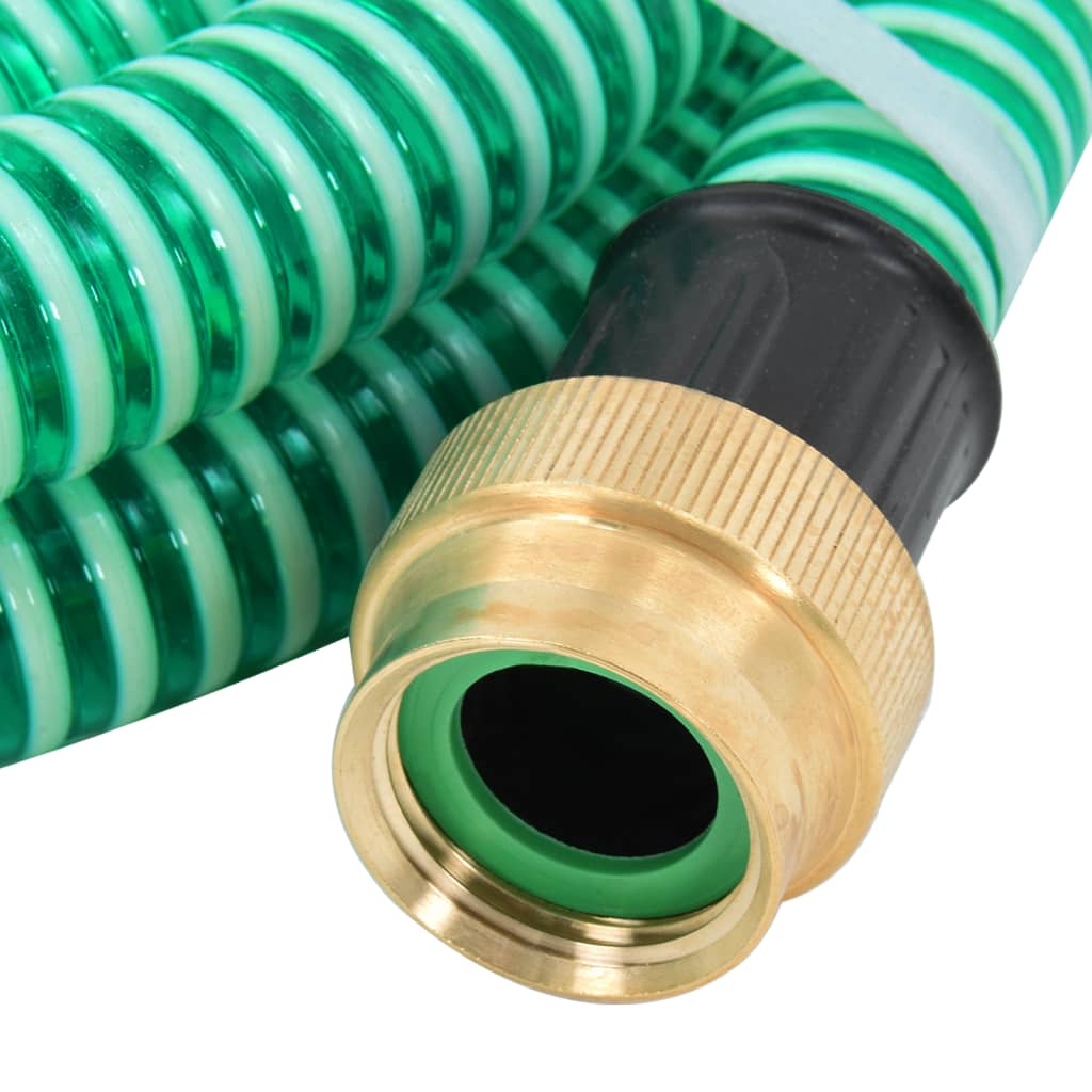 Suction hose with brass connections 5 m 25 mm green