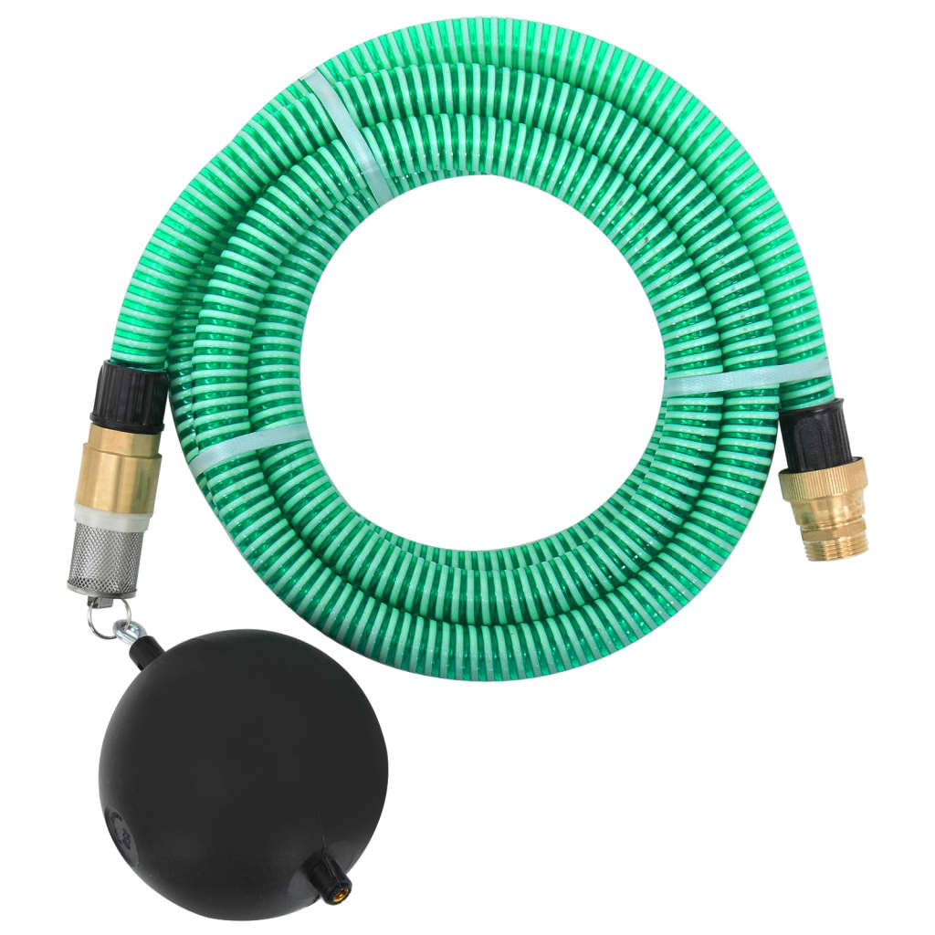 Suction hose with brass connections 7 m 25 mm green