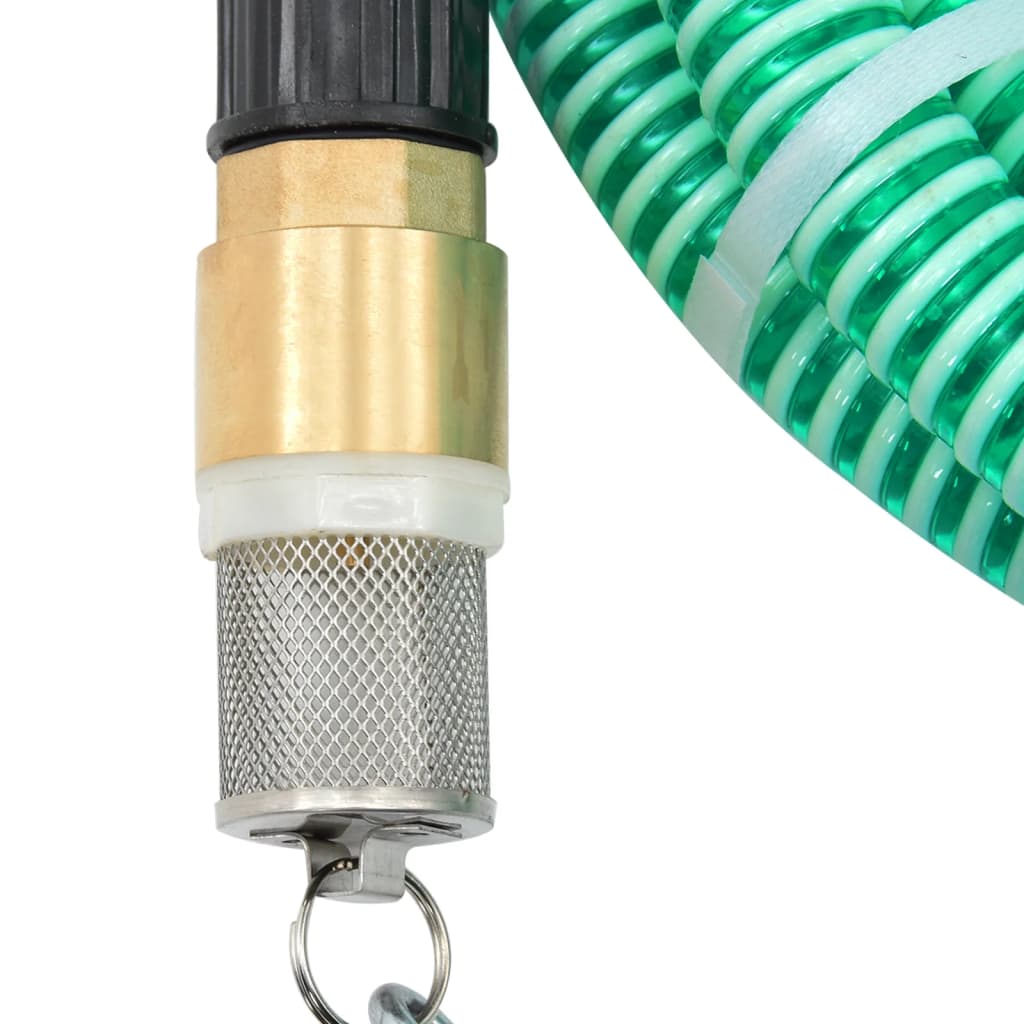 Suction hose with brass connections 7 m 25 mm green