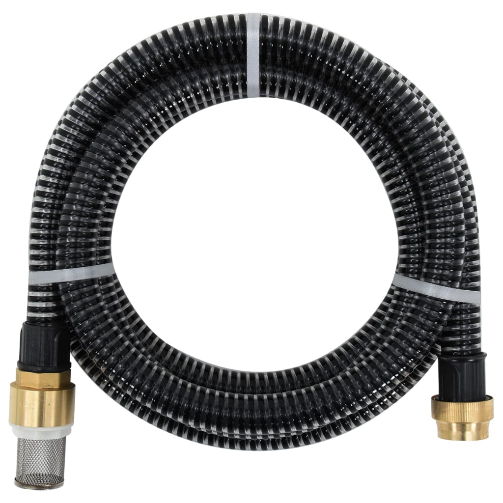 Suction hose with brass connections 4 m 25 mm black