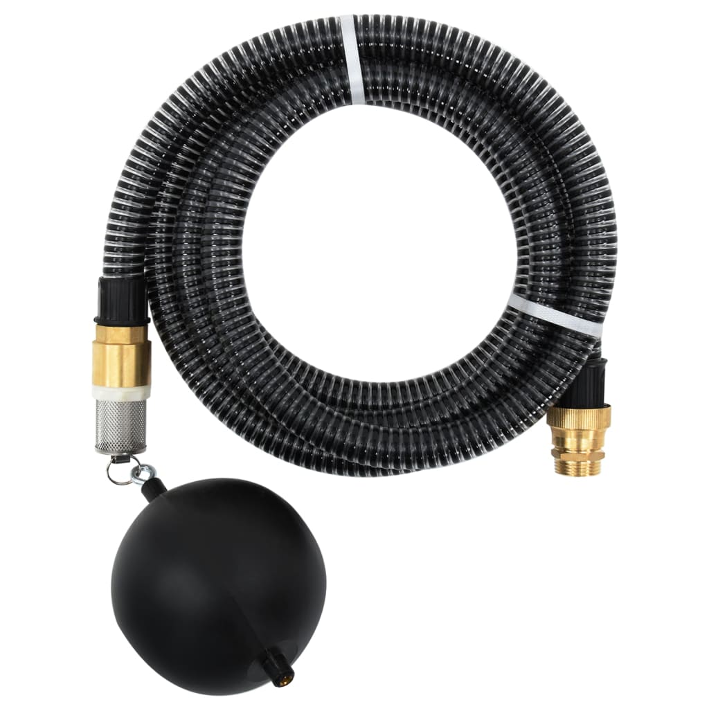 Suction hose with brass connections black 1.1" 25 m PVC