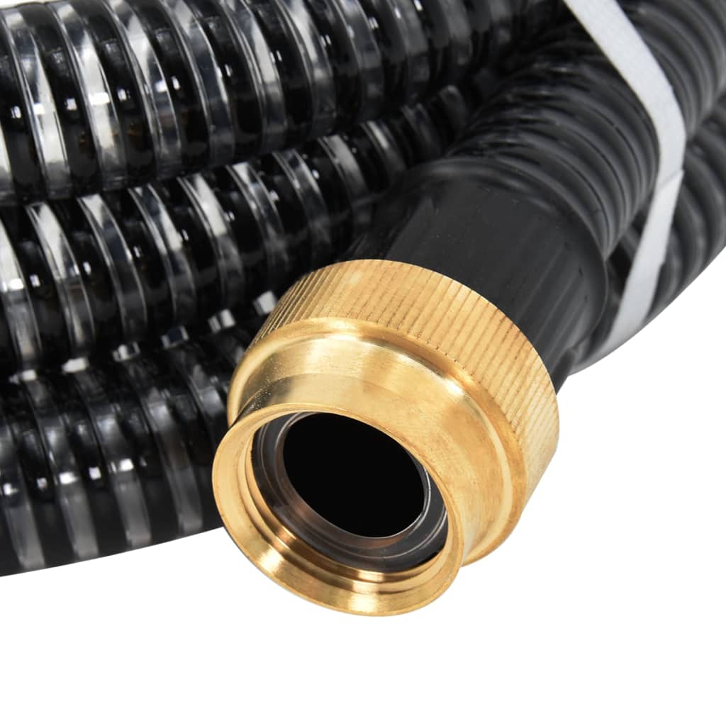 Suction hose with brass connections black 1.1" 25 m PVC