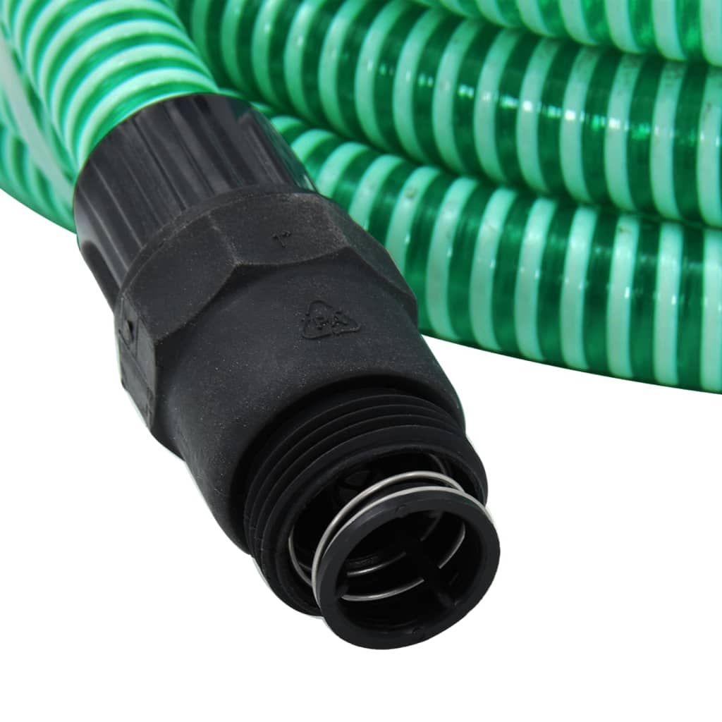 Saugschlauch mit PVC-Anschlüssen Grün 1" 7 m PVC