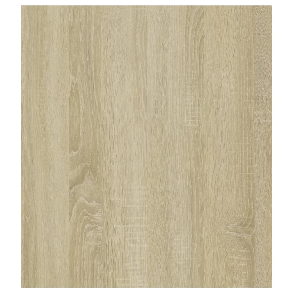 Beistelltisch Weiß und Sonoma-Eiche 60x40x45 cm Holzwerkstoff