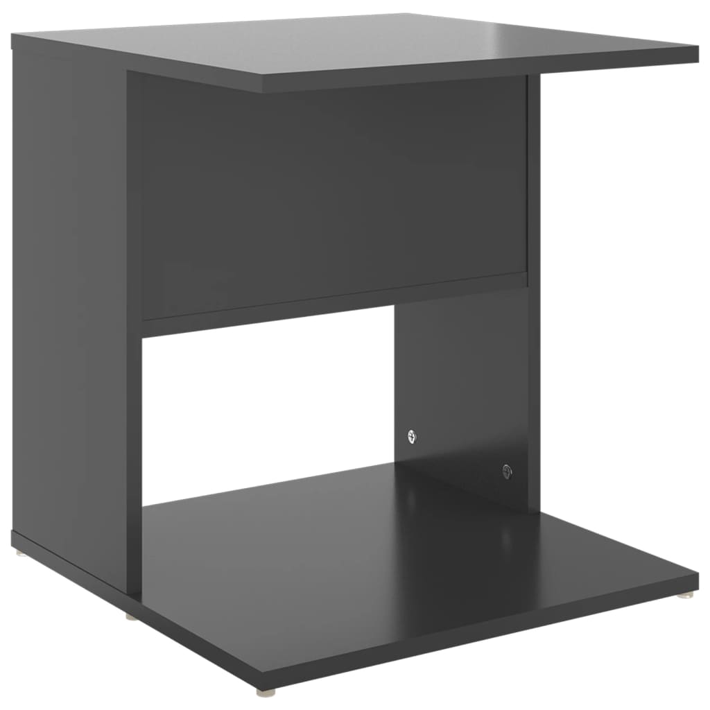 Side table high-gloss gray 45x45x48 cm made of wood