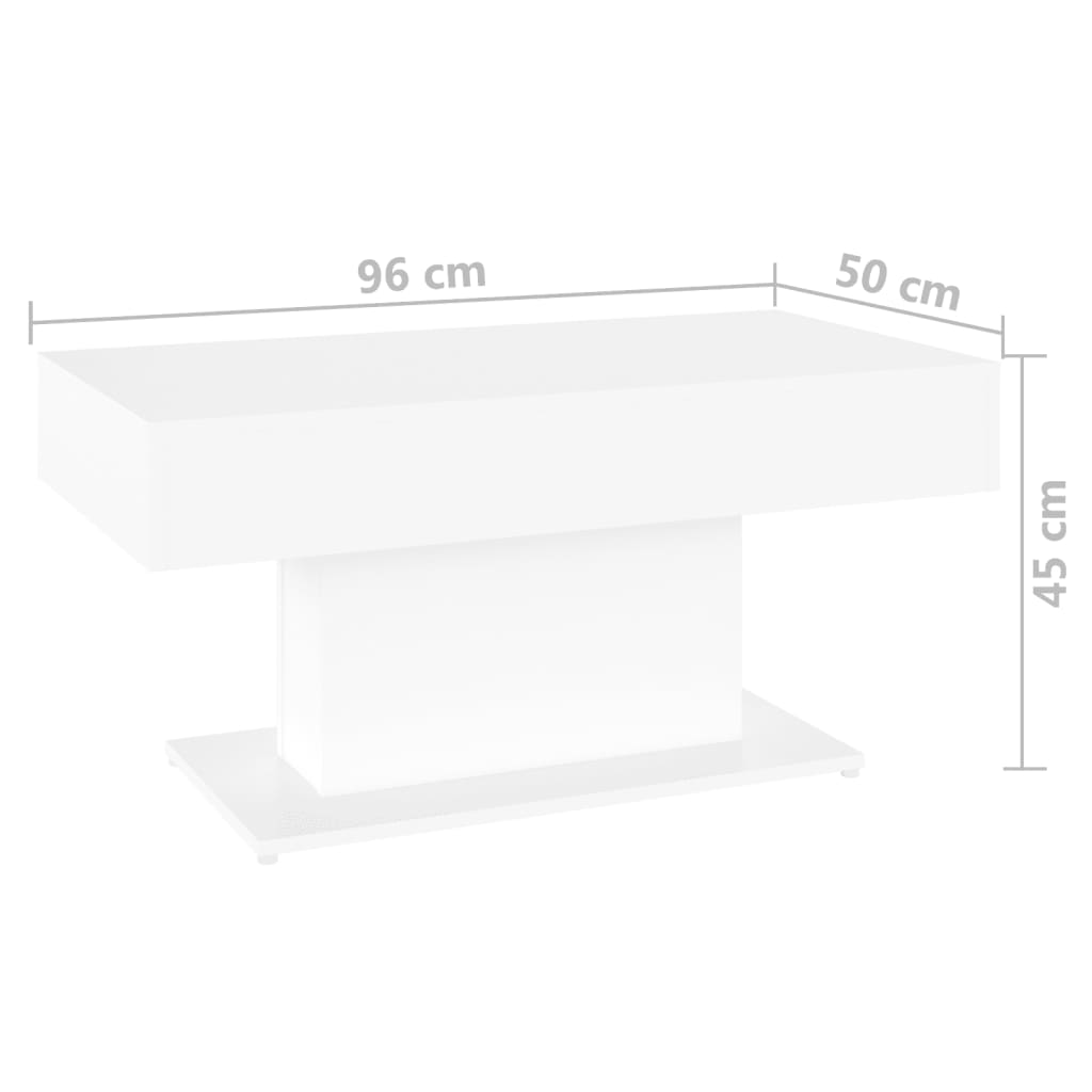 Couchtisch Weiß 96x50x45 cm Holzwerkstoff