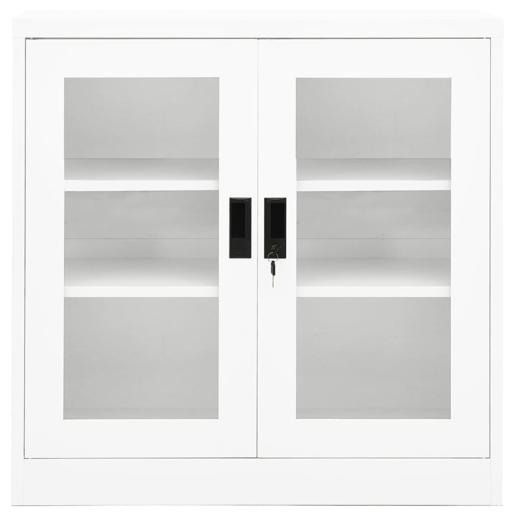 Office cabinet white 90x40x90 cm steel