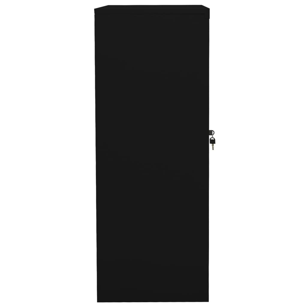 Office cabinet black 90x40x105 cm steel