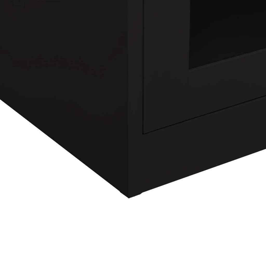 Office cabinet black 90x40x105 cm steel