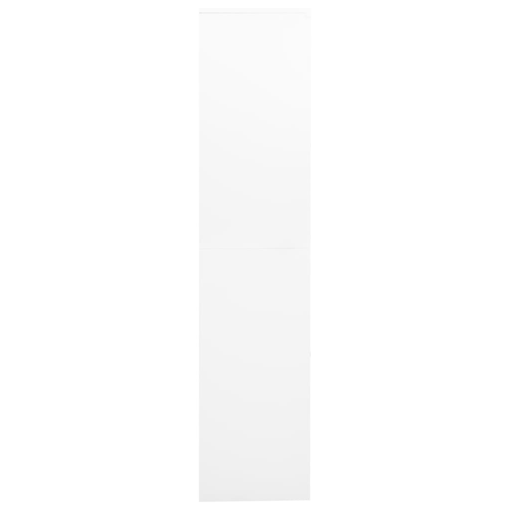 Büroschrank Weiß 90x40x180 cm Stahl und Hartglas