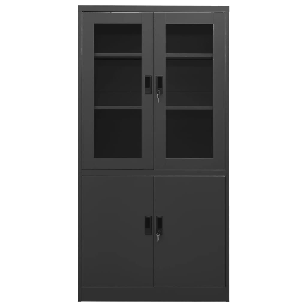 Office cabinet anthracite 90x40x180 cm steel