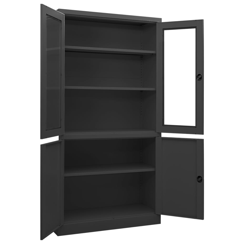 Office cabinet anthracite 90x40x180 cm steel