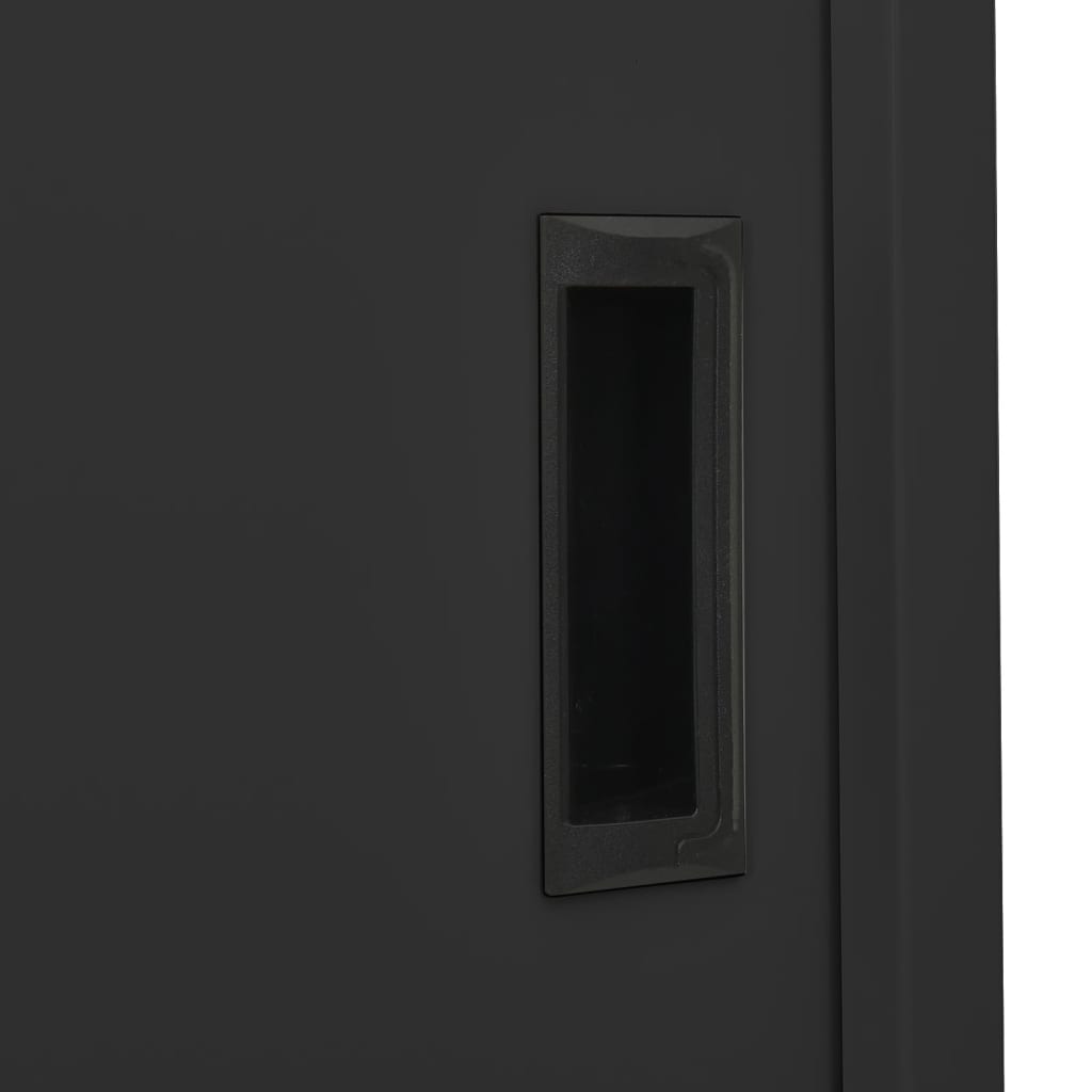 Office cupboard with sliding door anthracite 90x40x180 cm steel