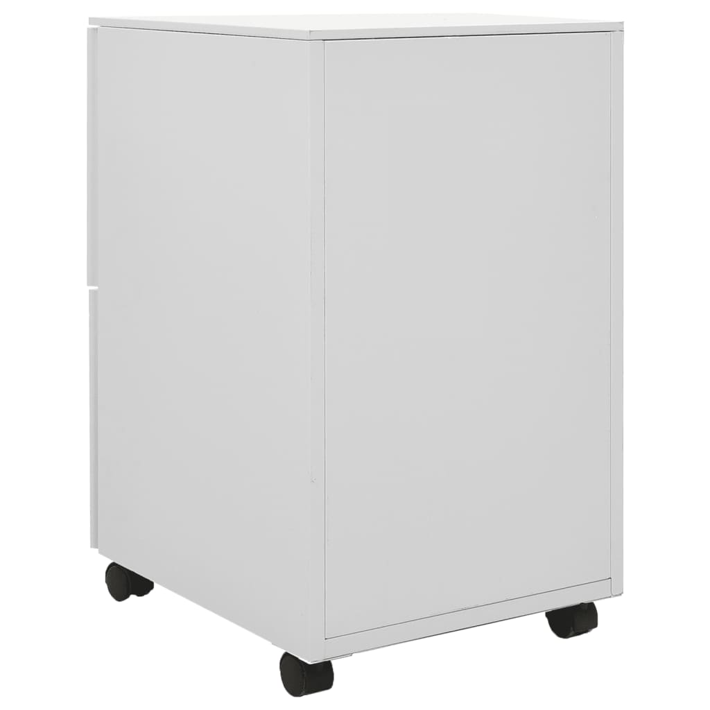 Filing cabinet with wheels light gray 39x45x67 cm steel