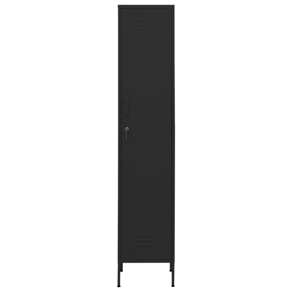 Schließfachschrank Schwarz 35x46x180 cm Stahl
