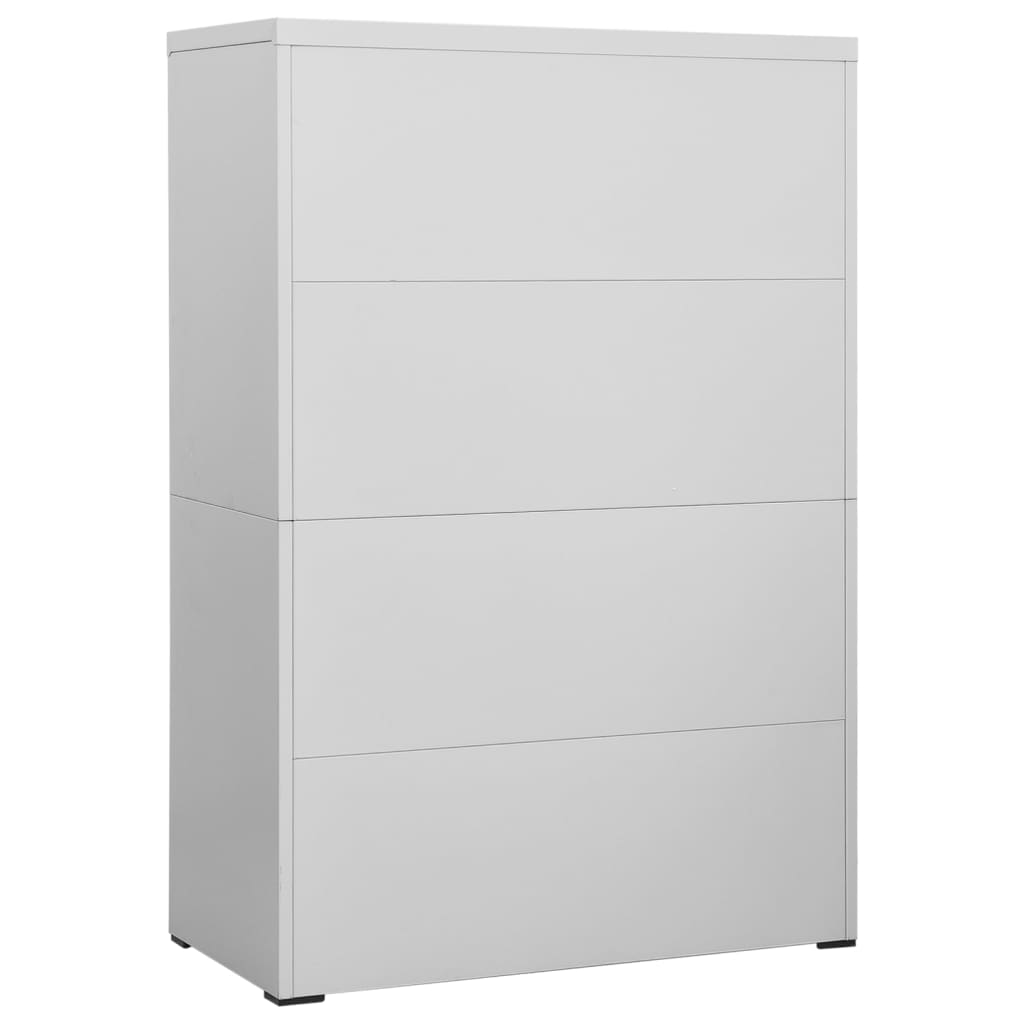 Filing cabinet light gray 90x46x134 cm steel