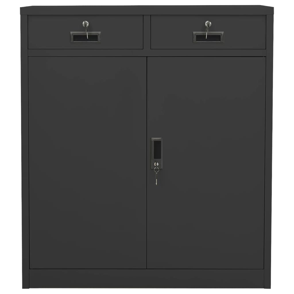 Office cabinet anthracite 90x40x102 cm steel
