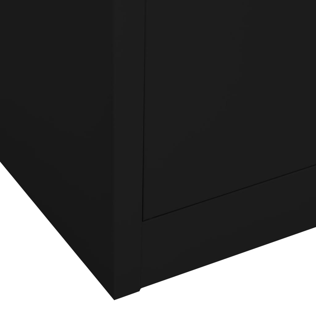 Office cabinet black 90x40x180 cm steel
