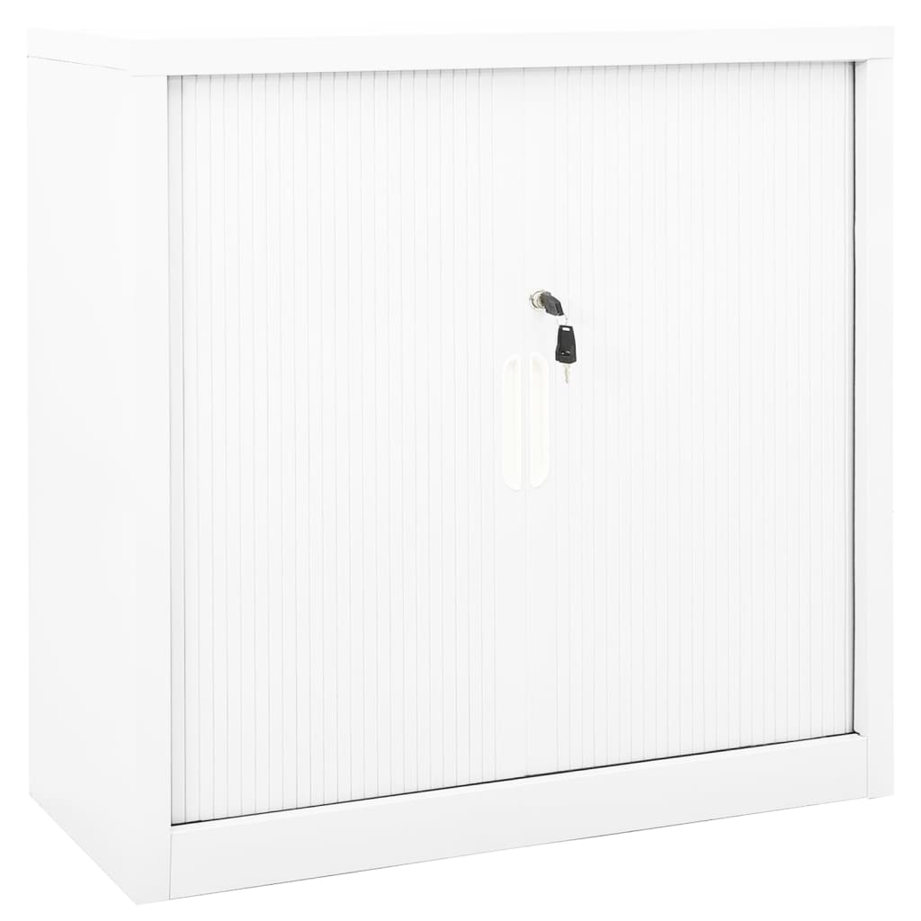 Cabinet with sliding door white 90x40x90 cm steel