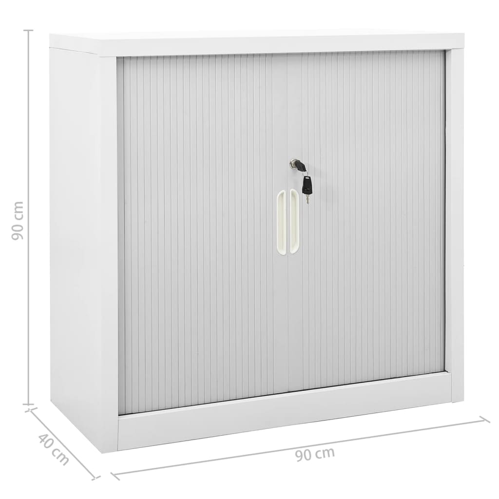 Sliding door wardrobe gray 90x40x90 cm steel