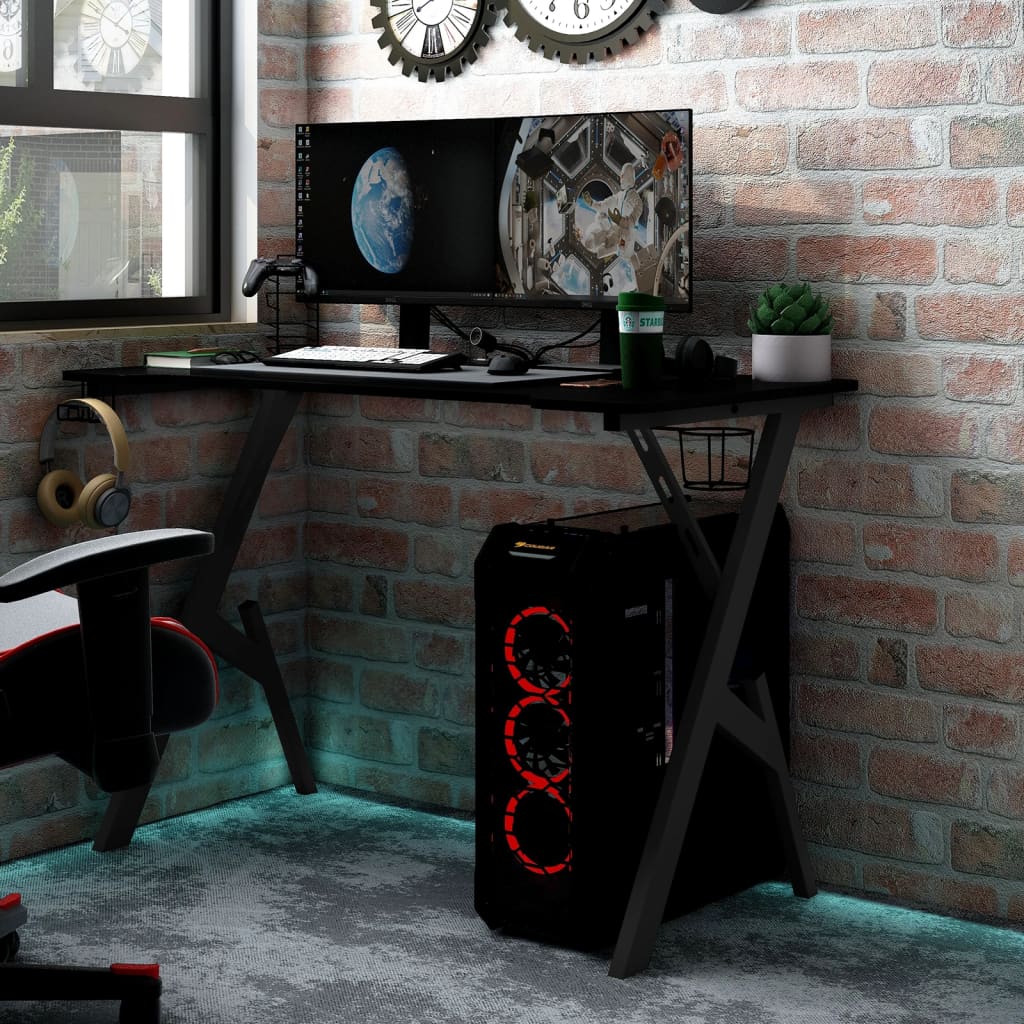 Gaming desk with Y frame black and red 110x60x75 cm