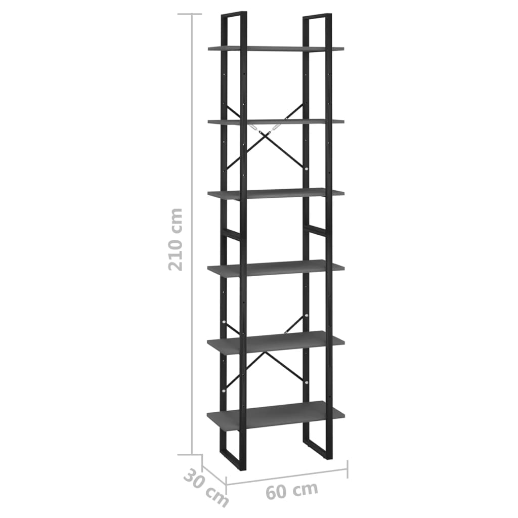 Lagerregal Grau 60x30x210 cm Holzwerkstoff