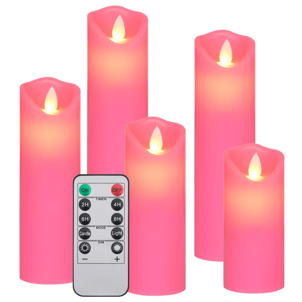 5 pcs. LED candle set electric with remote control warm white