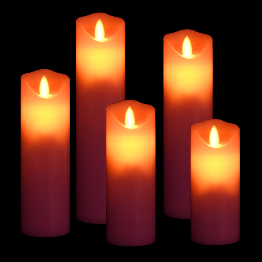 5 pcs. LED candle set electric with remote control warm white