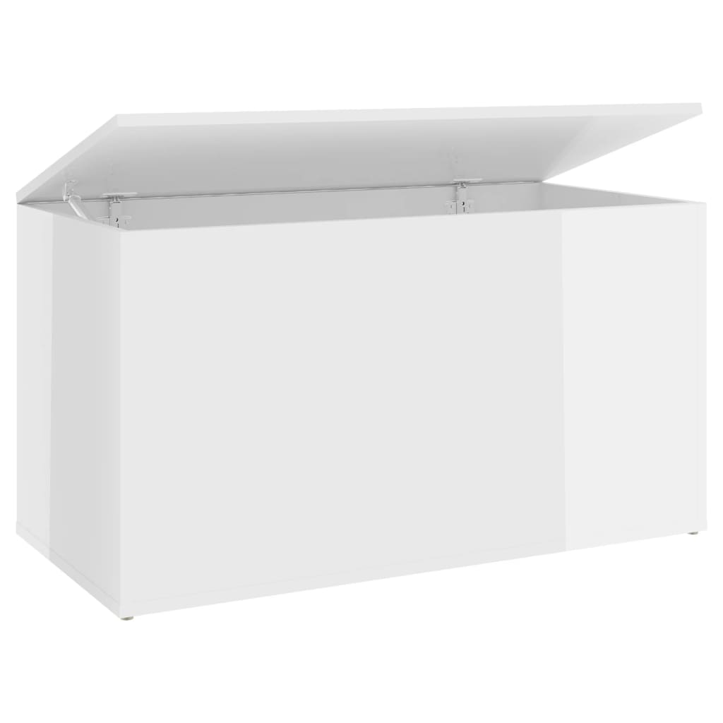 Storage chest high-gloss white 84x42x46 cm made of wood