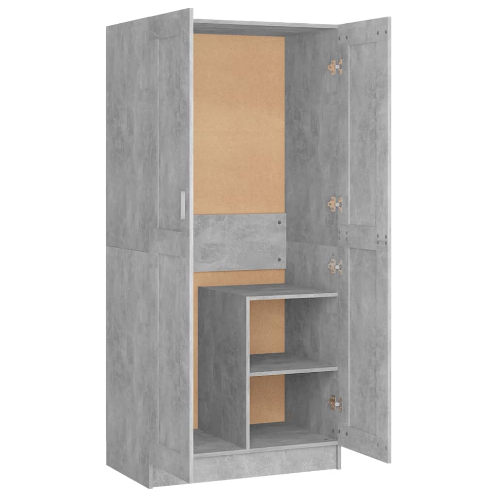 Wardrobe concrete gray 82.5x51.5x180 cm made of wood