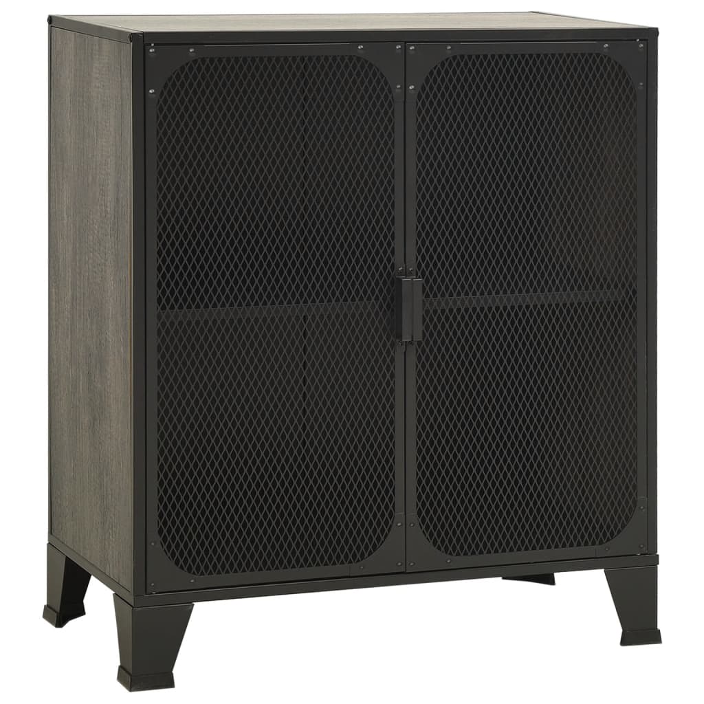 Storage cabinet gray 72x36x82 cm metal and MDF