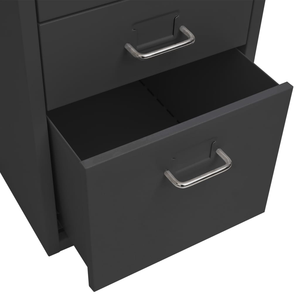 Filing cabinet with wheels anthracite 28x41x69 cm metal