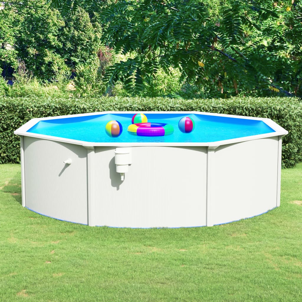 Pool with steel wall round 460x120 cm white