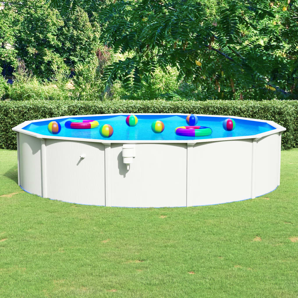 Pool with steel wall round 550x120 cm white