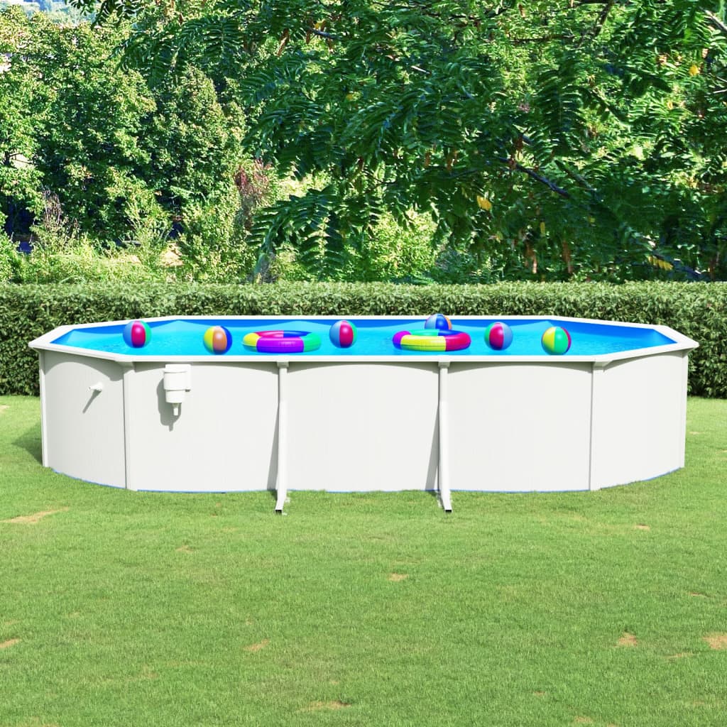 Steel wall pool oval 610x360x120 cm white