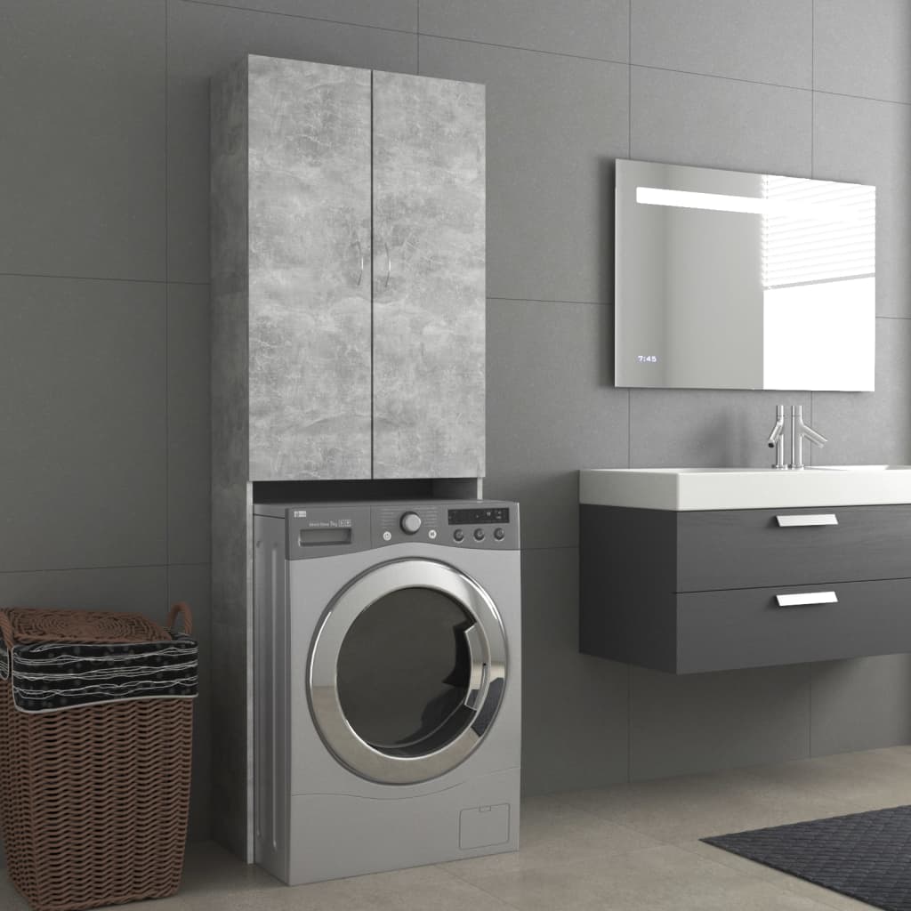 Washing machine cabinet concrete gray 64x25.5x190 cm
