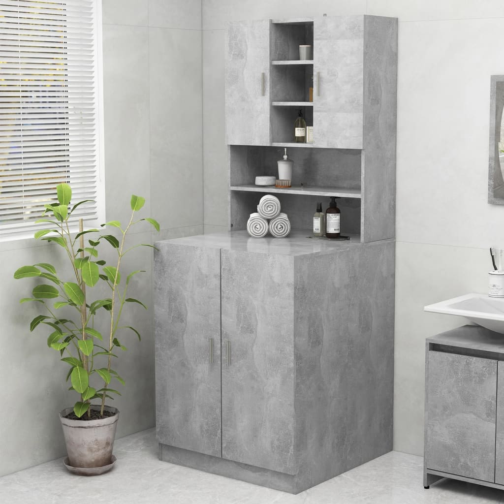 Washing machine cabinet concrete gray 70.5x25.5x90 cm