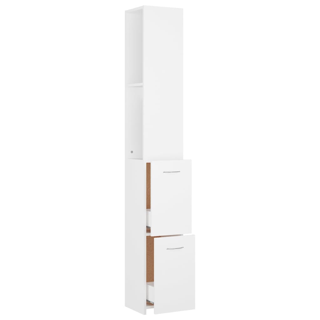 Badezimmerschrank Weiß 25x25x170 cm Holzwerkstoff