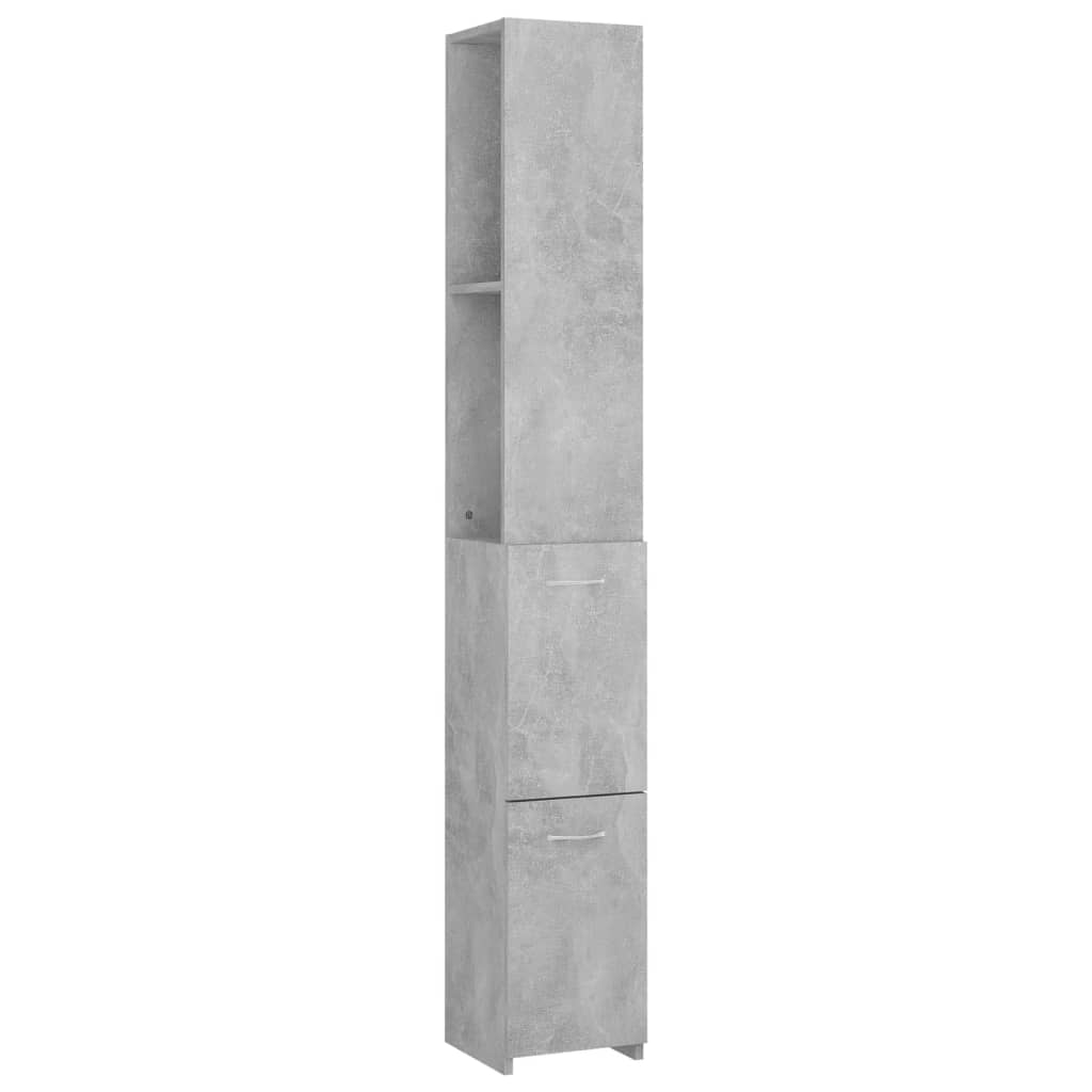Bathroom cabinet concrete gray 25x25x170 cm made of wood