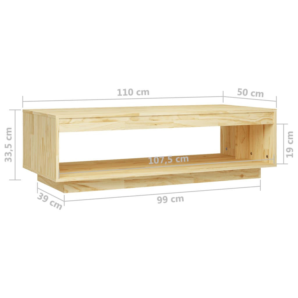 Couchtisch 110x50x33,5 cm Kiefer Massivholz