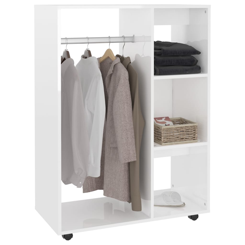 Wardrobe high-gloss white 80x40x110 cm made of wood