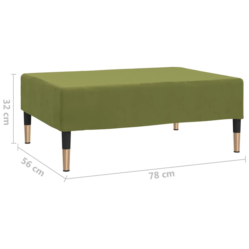 Footstool light green 78x56x32 cm velvet