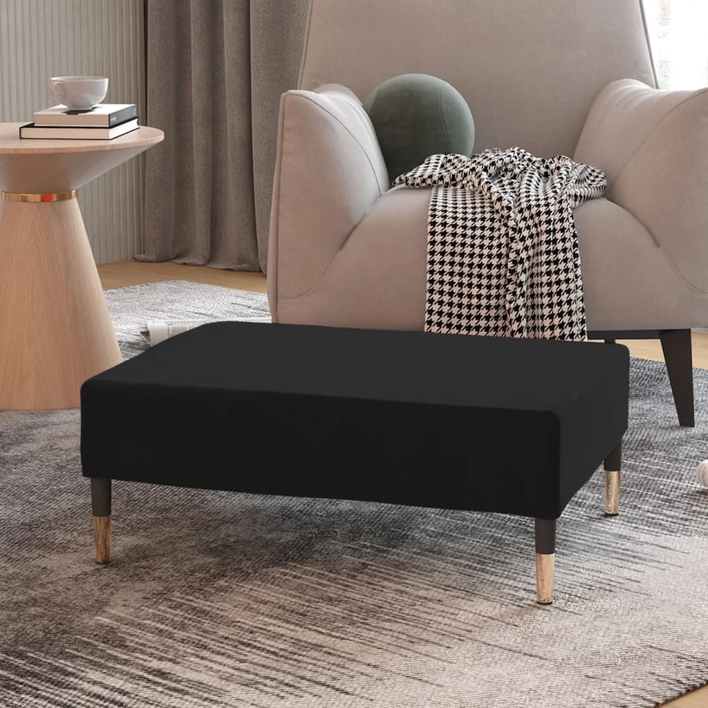 Footstool black 78x56x32 cm velvet