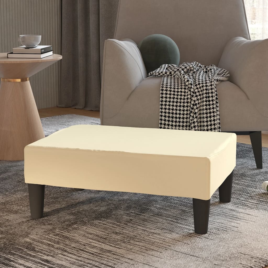 Footstool cream 78x56x32 cm faux leather