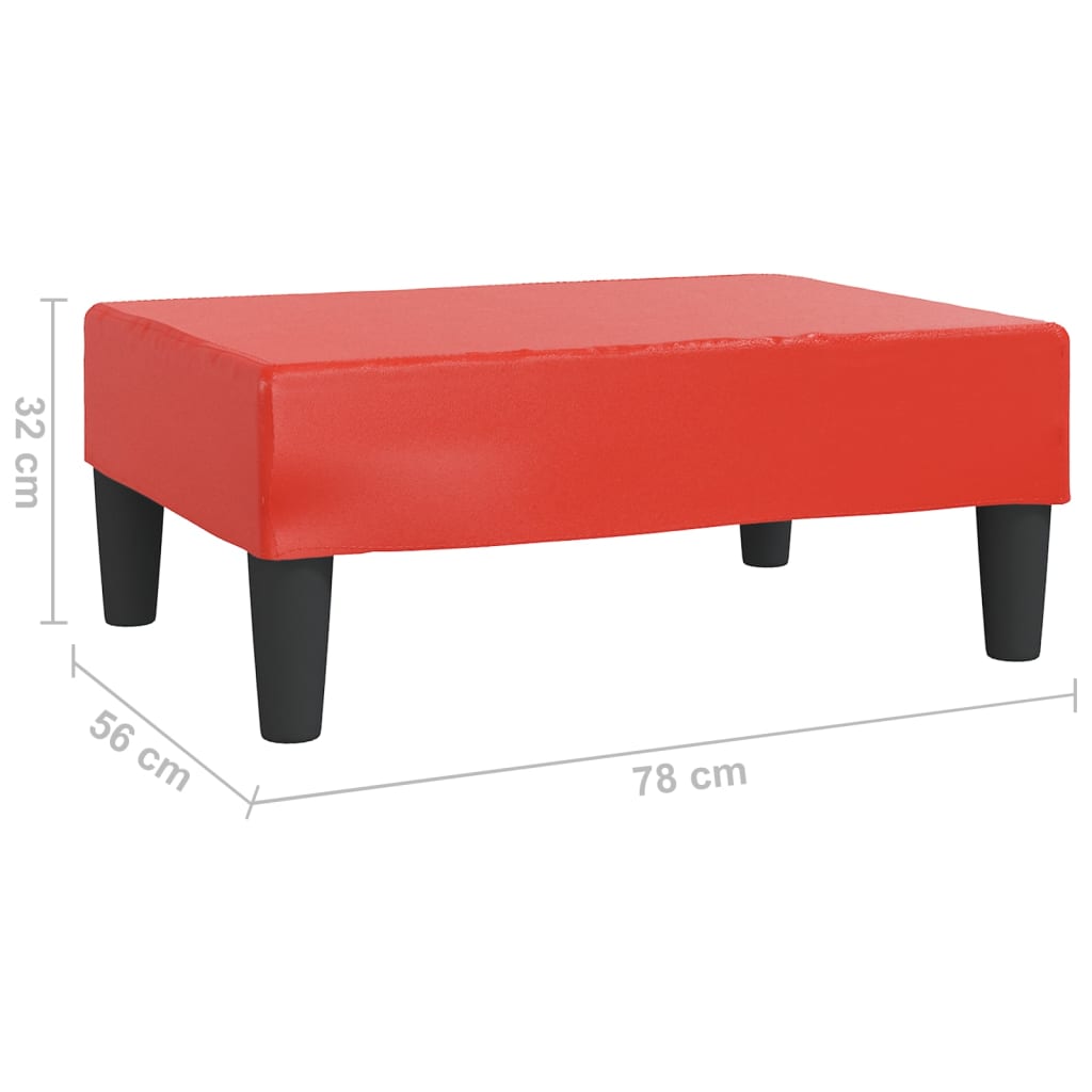 Footstool red 78x56x32 cm faux leather