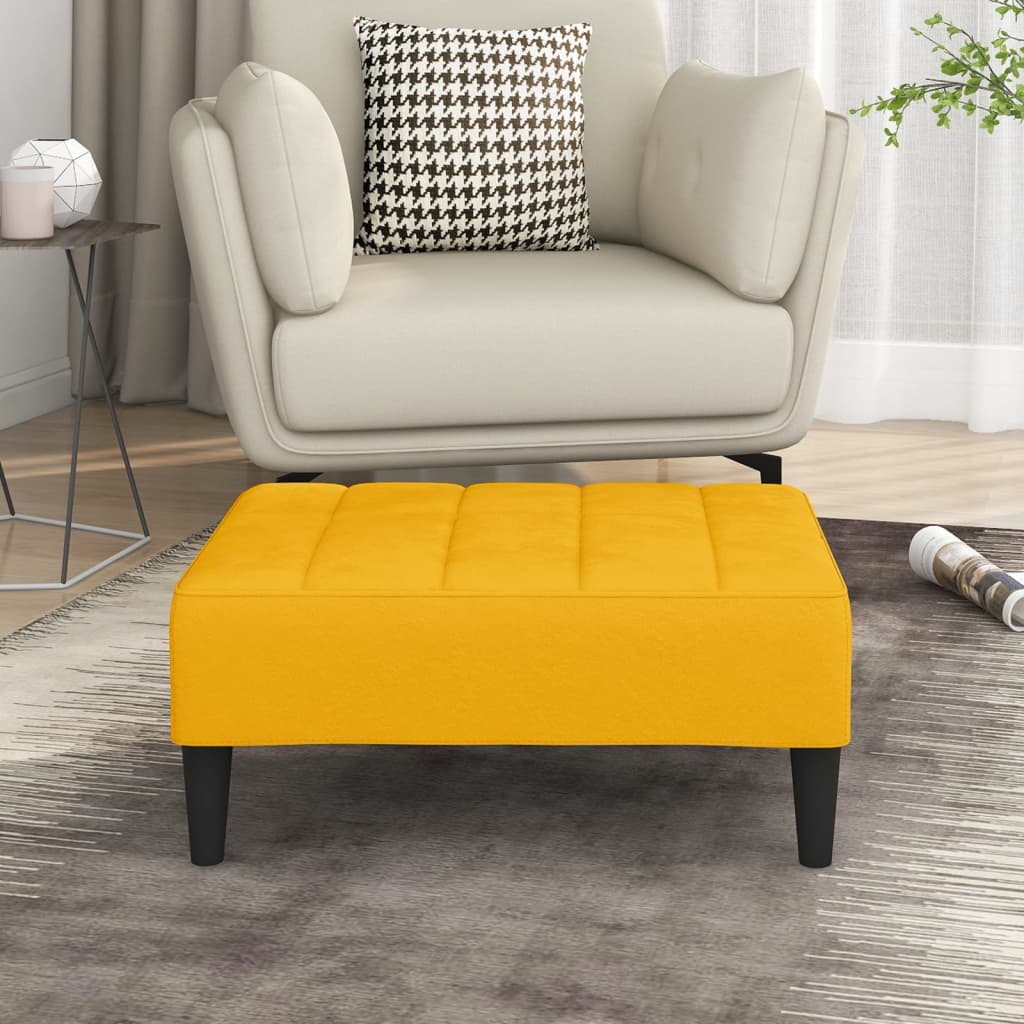 Footstool yellow 78x56x32 cm velvet
