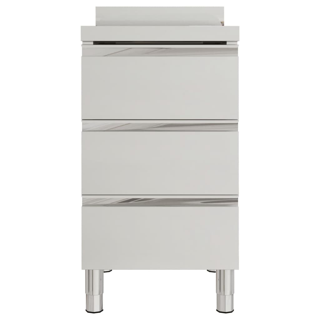 Gastro kitchen cabinet with 3 drawers stainless steel