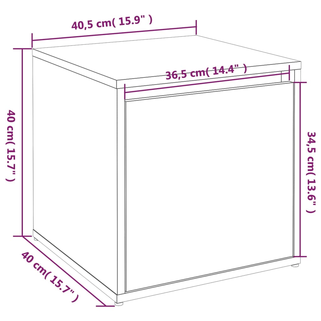 Drawer box concrete gray 40.5x40x40 cm made of wood