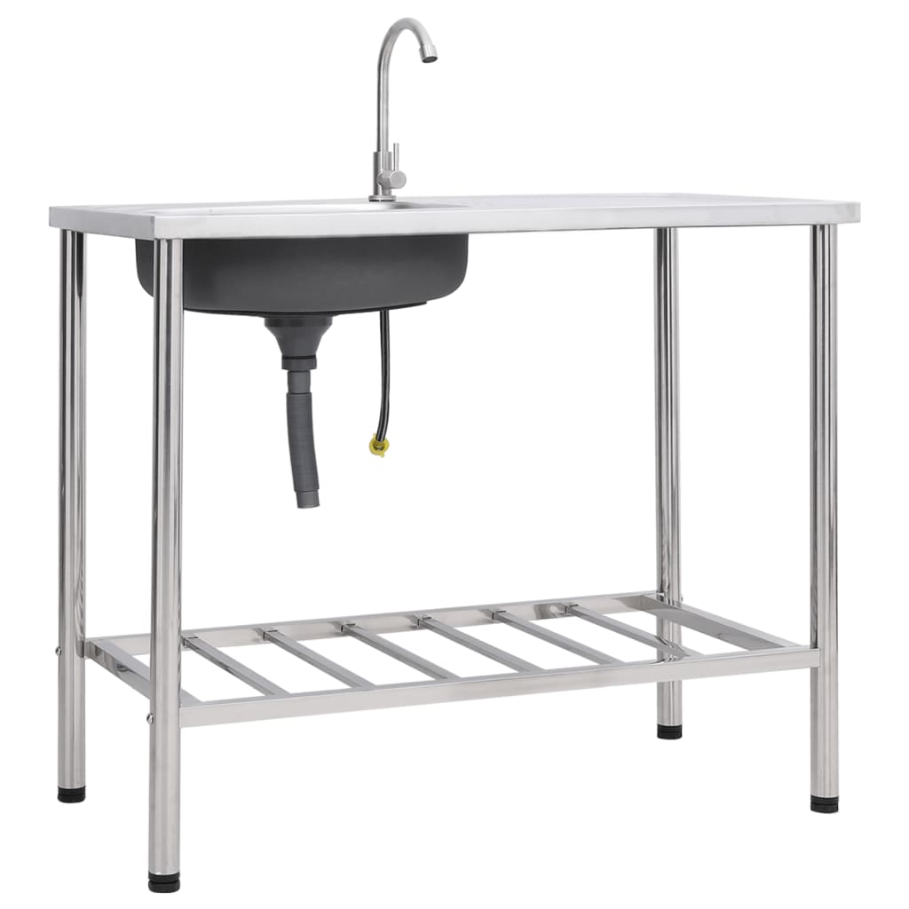 Camping sink with stainless steel tap